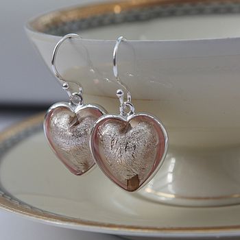 Murano Glass And Silver Heart Earring, 11 of 12