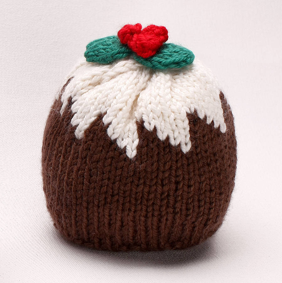 Christmas Pudding Merino Knitted Hat, 1 of 4