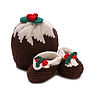 Christmas Pudding Hat And Booties Set, thumbnail 1 of 4