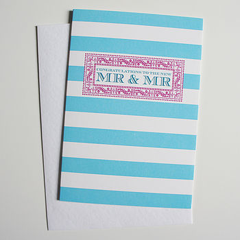 Mr And Mr / Mrs And Mrs Civil Wedding Card, 2 of 3
