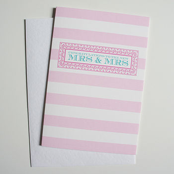 Mr And Mr / Mrs And Mrs Civil Wedding Card, 3 of 3