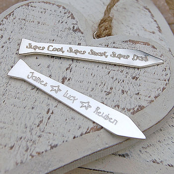 Silver Personalised Tie Collar Stiffeners, 2 of 4