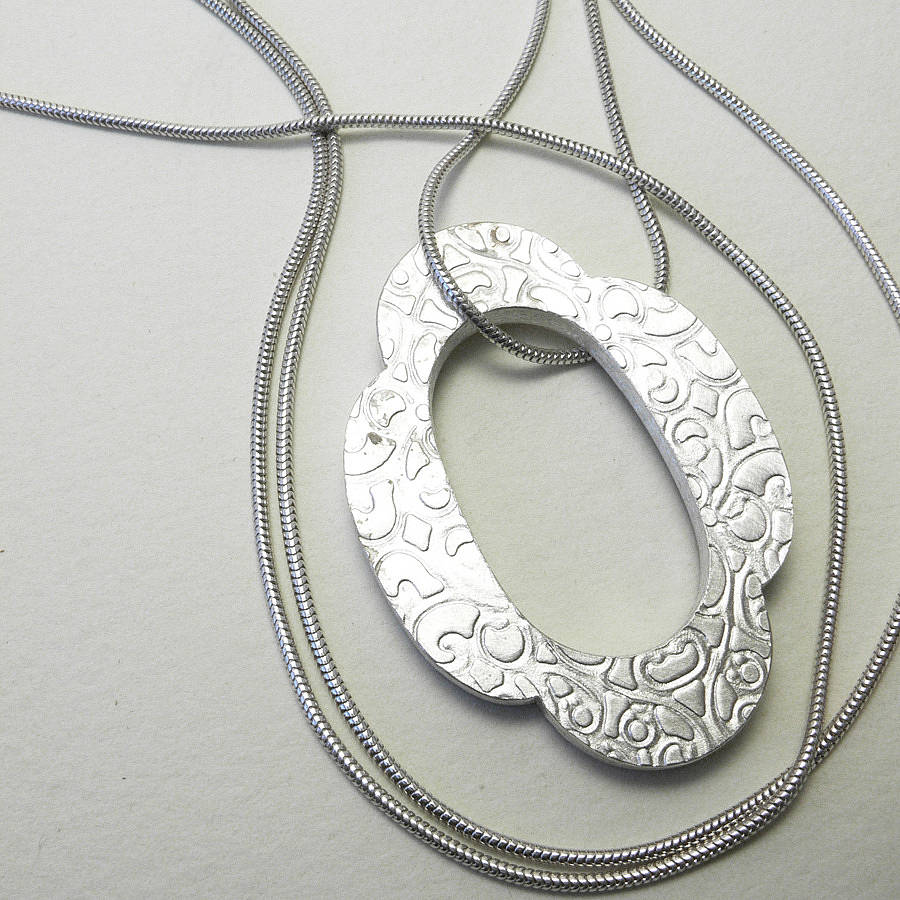 Embossed Silver Quatrefoil Pendant By papermetal | notonthehighstreet.com