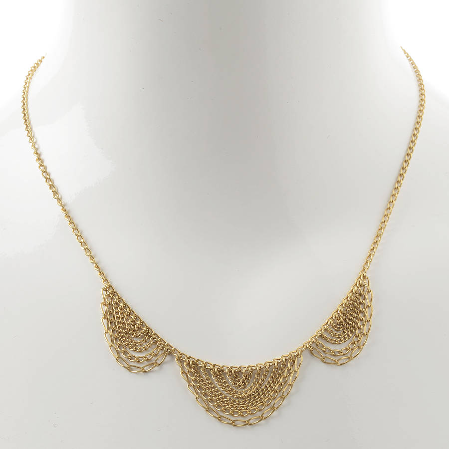 gold scallop necklace by kate wood jewellery | notonthehighstreet.com