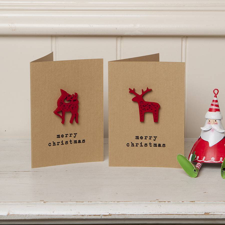 Festive Stag Reindeer 'Merry Christmas' Card By Lovely Jubbly Designs ...