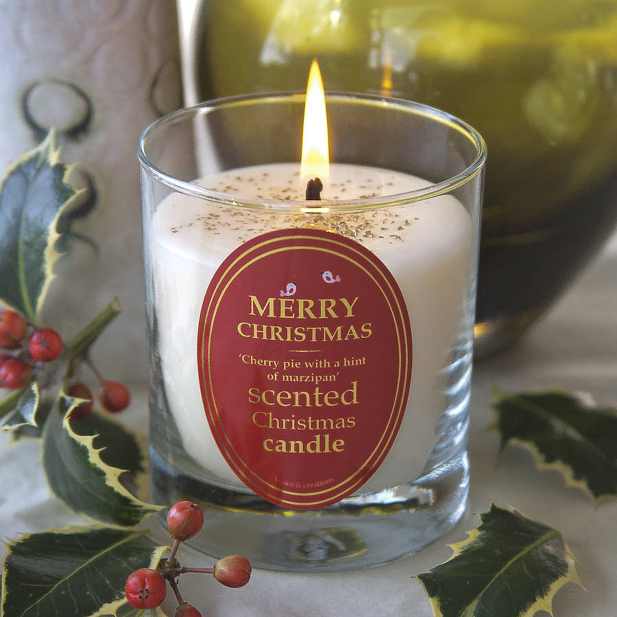 Scented Christmas Candle By Kisses and Creations notonthehighstreet com