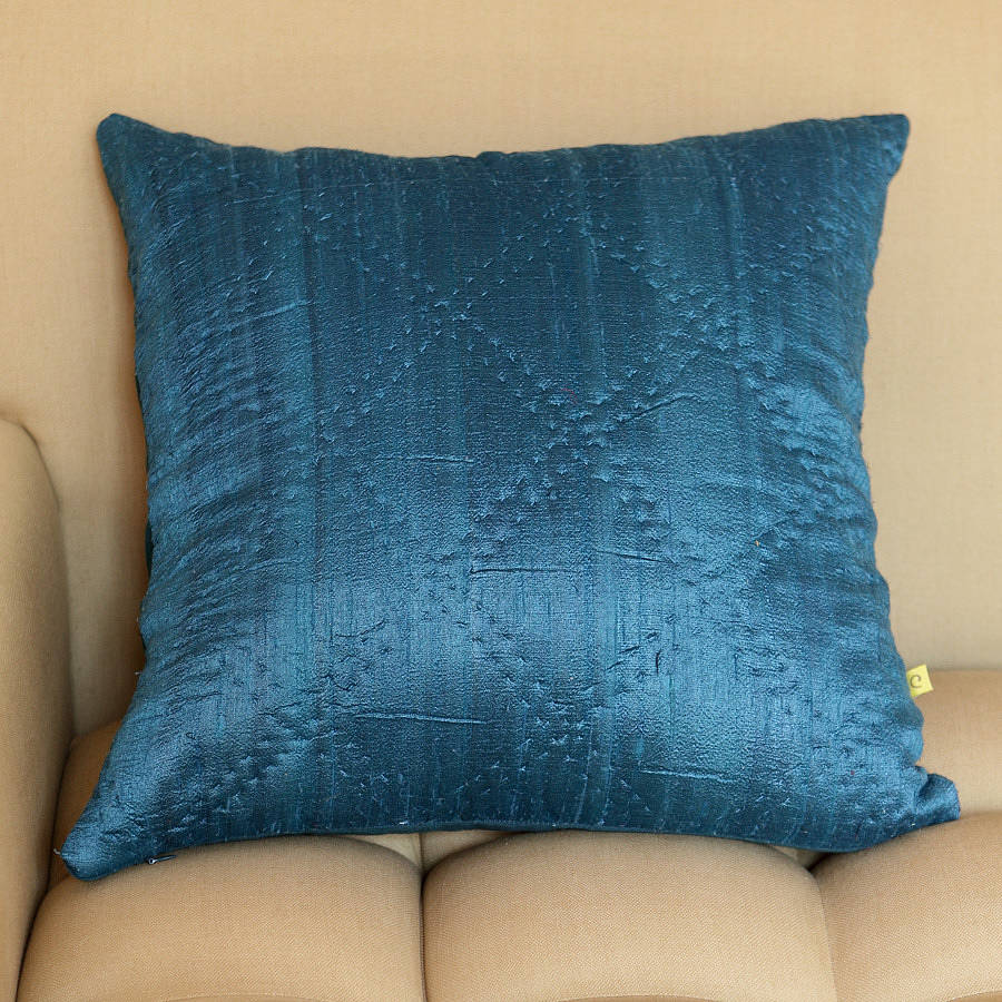 Plain Hand Quilted Silk Cushion Covers By Reason Home