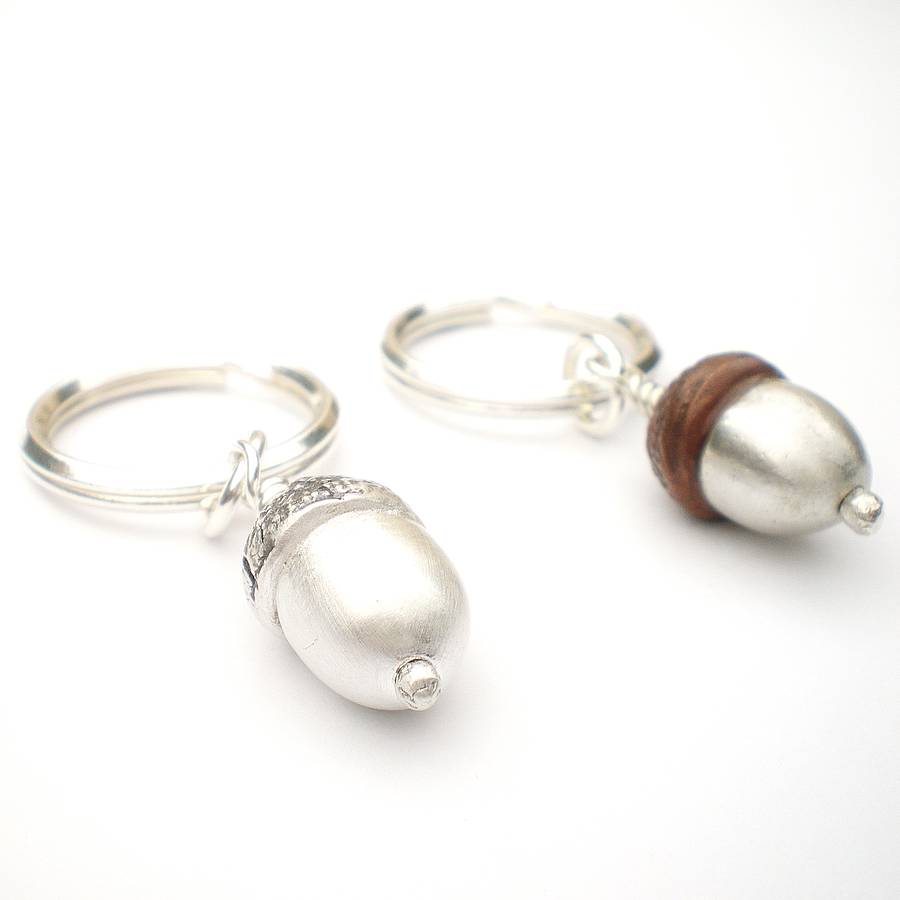 Silver And Copper Acorn Keyring, 1 of 4