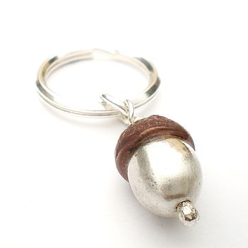 Silver And Copper Acorn Keyring, 2 of 4