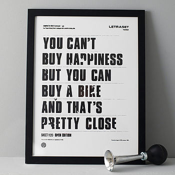 'You Can't Buy Happiness' Screen Print, 2 of 6
