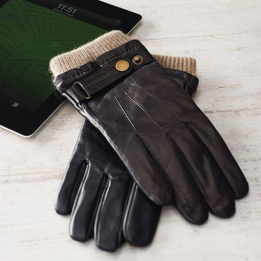 Men's And Ladies Leather Touch Screen Gloves, 1 of 12