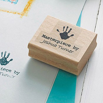 'Masterpiece By' Personalised Hand Rubber Stamp, 3 of 5