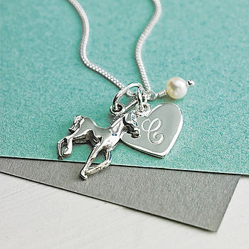 Initial And Horse Charm Necklace, 5 of 12