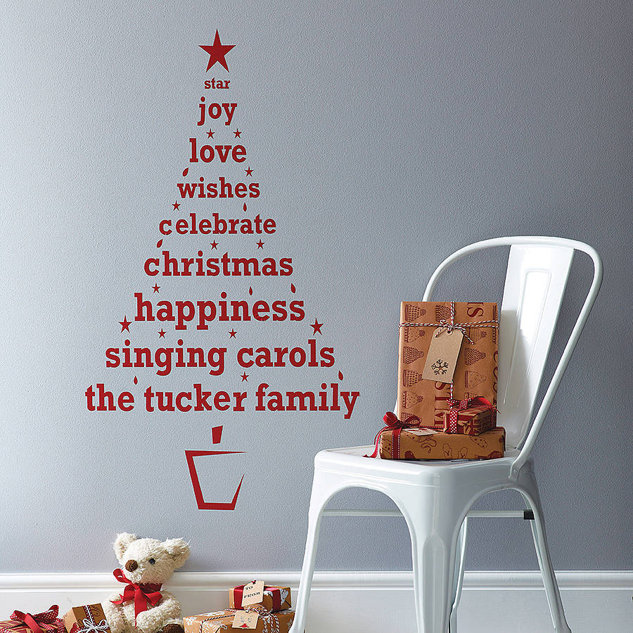 Personalised christmas tree wall sticker by spin 