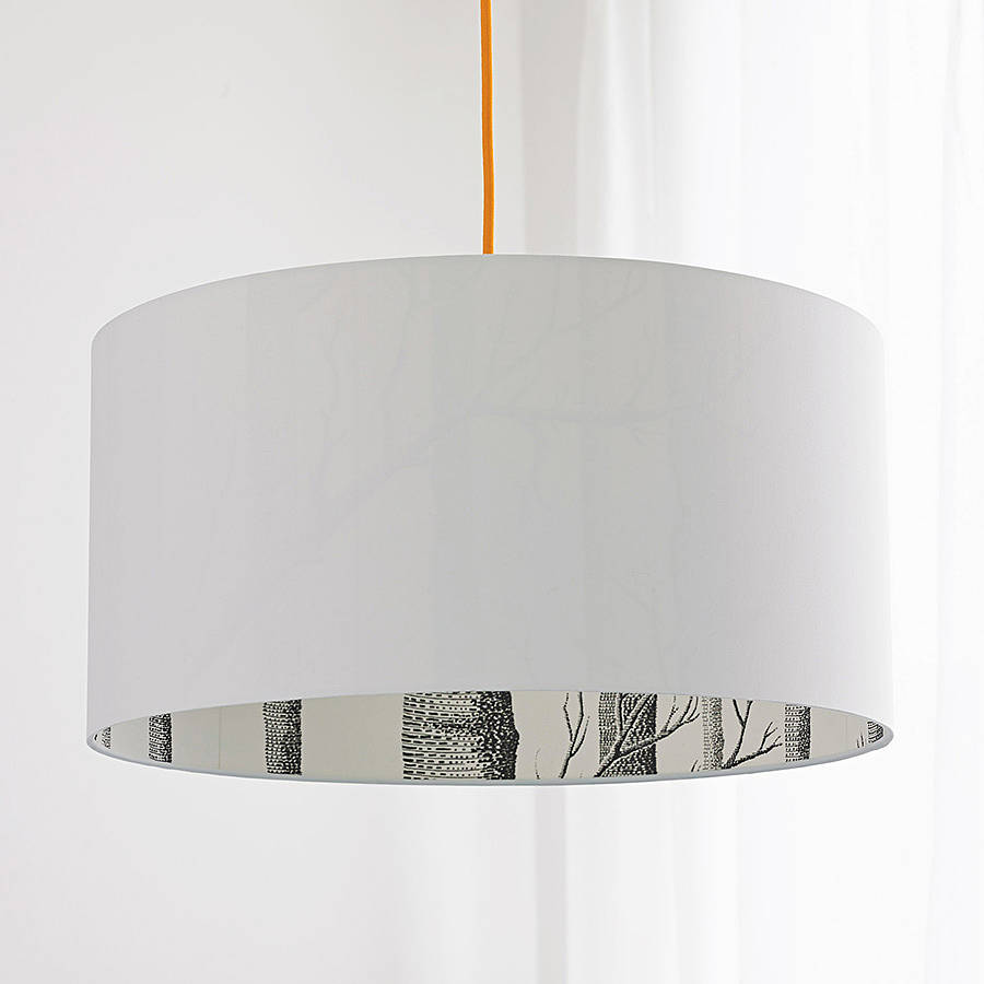 Cole And Son The Woods Silhouette Lampshades In White, 1 of 7