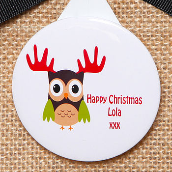 Personalised Christmas Owl Jute Shopper Bag, 3 of 4