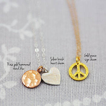 Delicate Gold Plated And Silver Mixed Charm Necklace, 5 of 12