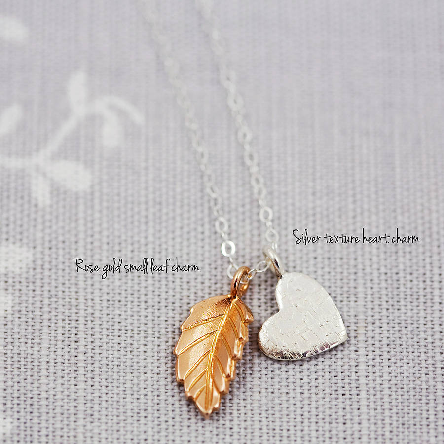 original delicate gold and silver mixed charm necklace