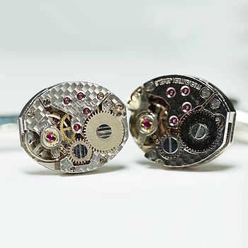 Vintage Watch Movement Cufflinks Oval, 4 of 12