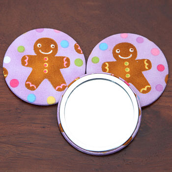 Gingerbread Man Christmas Handbag Mirror, 2 of 2