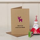 Festive Felt Stag Reindeer Christmas Card By Lovely Jubbly Designs ...