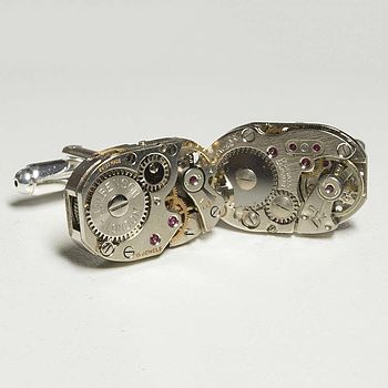 Vintage Watch Movement Cufflinks Rectangular, 12 of 12
