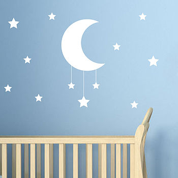 Moon And Stars Wall Sticker, 2 of 4