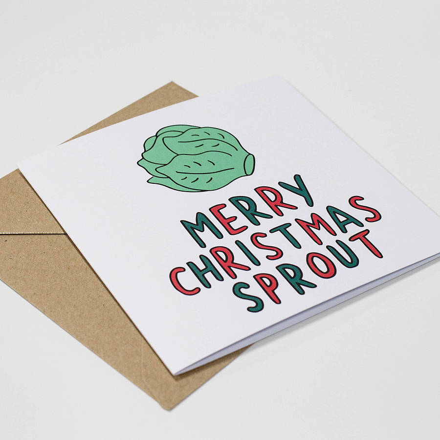 Merry Christmas Sprout Christmas Card By Veronica Dearly