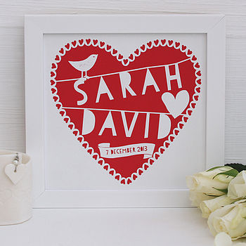 Personalised Wedding Heart Print, 4 of 6