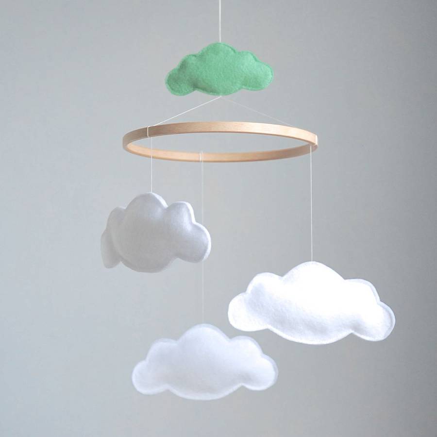personalised multi cloud baby mobile by littlenestbox