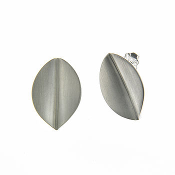 Large Silver Leaf Earrings, 2 of 6
