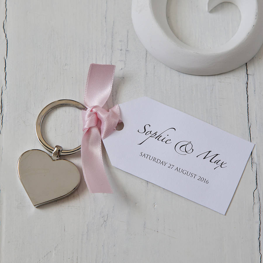 Heart Keyring And Personalised Tag Favours, 1 of 5