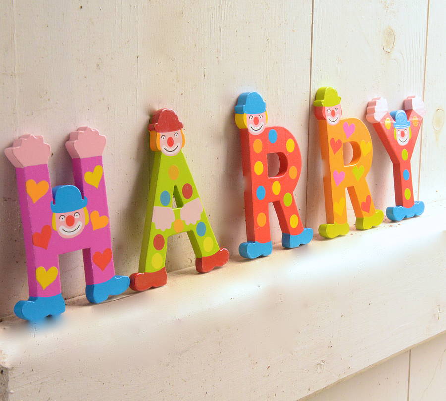 Wooden Alphabet Clown Letters By The Letteroom Notonthehighstreet Com