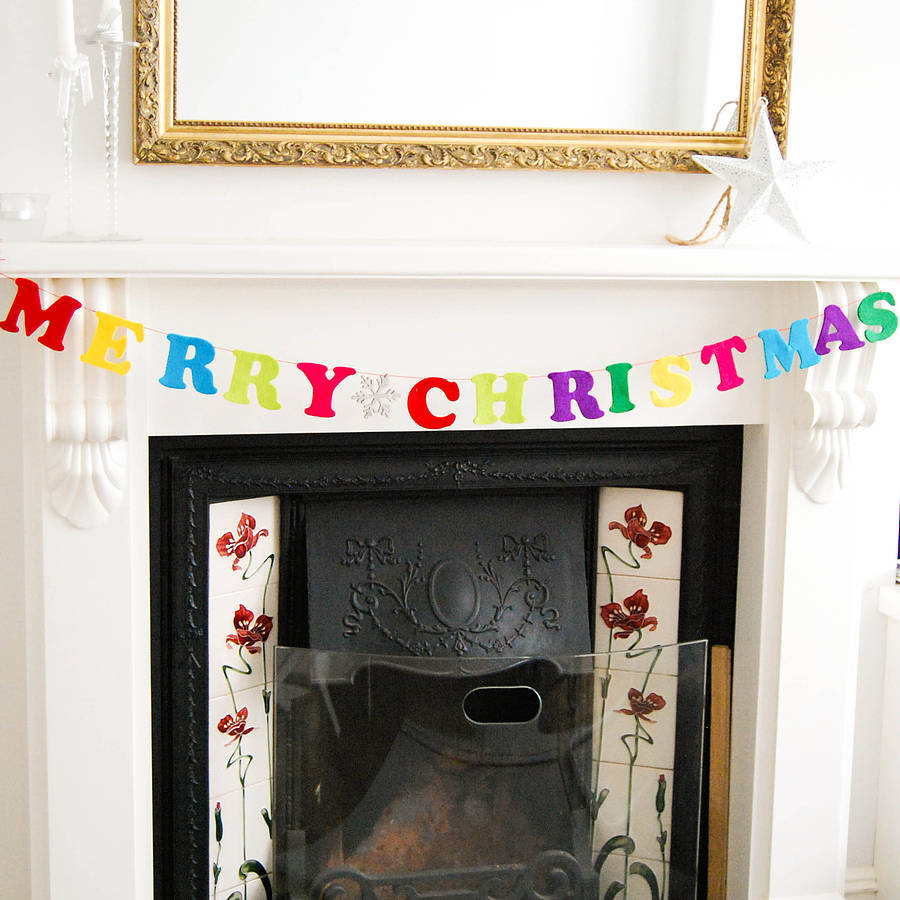 Merry Christmas Felt Garland By Lavish + Delight | notonthehighstreet.com