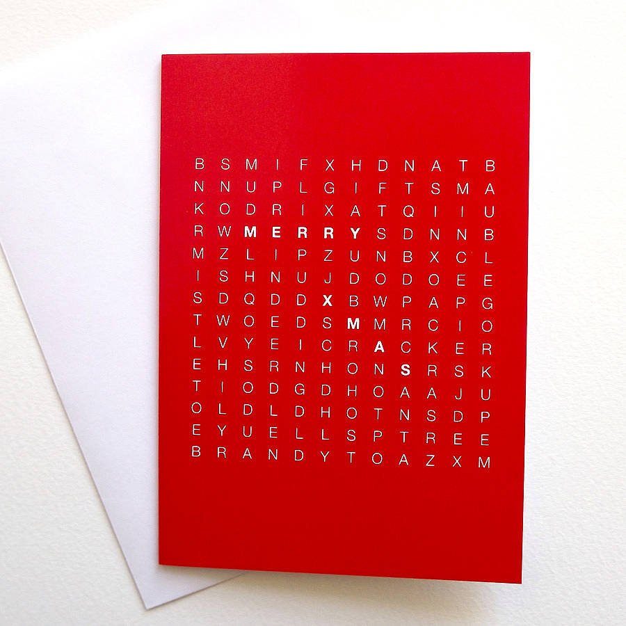 Christmas word search card