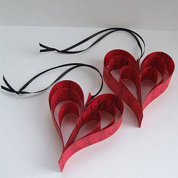 Handmade Red Sheet Music Heart Decoration, 10 of 10