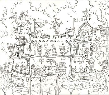 Medieval Castle Colouring In Poster, 2 of 3