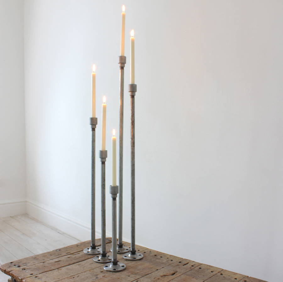 Urban Galvanised Steel Candlesticks By Urban Grain