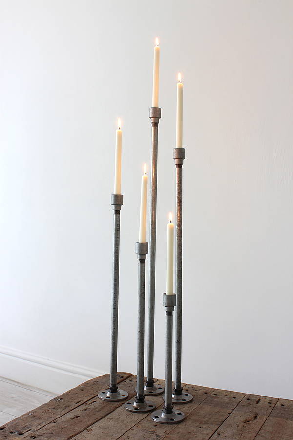 Urban Galvanised Steel Candlesticks By Urban Grain