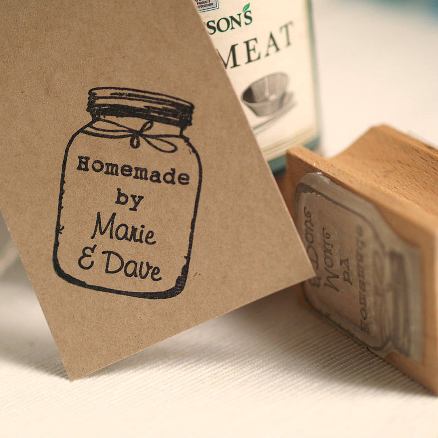 Personalised homemade By Jar Rubber Stamp By Pretty Rubber Stamps 