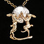 Boxing Hares Pendant In Gold And Silver, thumbnail 1 of 1