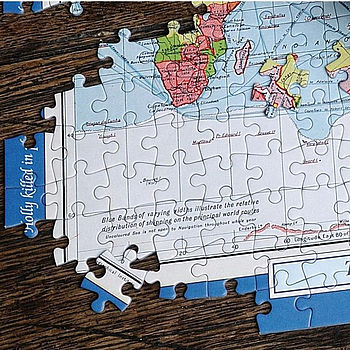 personalised world map jigsaw puzzle by the little boys room