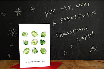 'Oh Go On Then Jus Gimme A Few' Sprout Christmas Card, 3 of 3