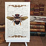 Upcycled Antique Paper Insect Bee Print, thumbnail 2 of 5