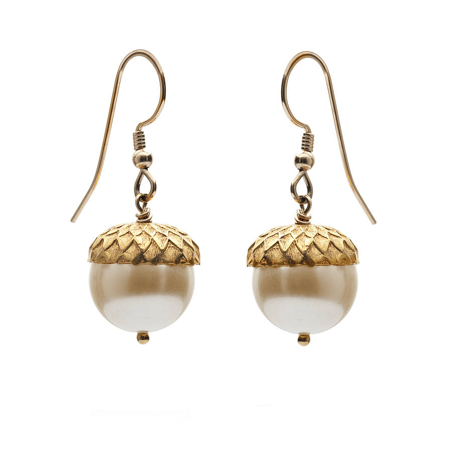 Petworth Pearl Acorn Earrings, 1 of 4