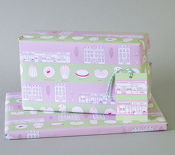 Two Sheets Of Patisserie Print Wrapping Paper, 2 of 2