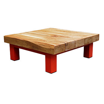 Oak And Iron Large Square Coffee Table, 12 of 12