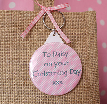 Personalised Christening Gift Bag And Keyring, 3 of 4