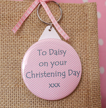 Personalised Christening Gift Bag And Keyring, 4 of 4
