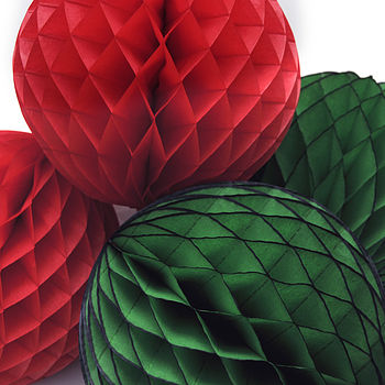 Christmas Tissue Paper Honeycomb Ball Decoration, 2 of 12